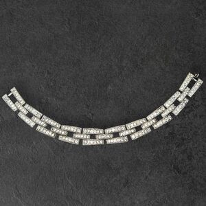 Sparkling FAS 925 Sterling Silver Round White CZ  Link Chain Tennis Bracelet 44g